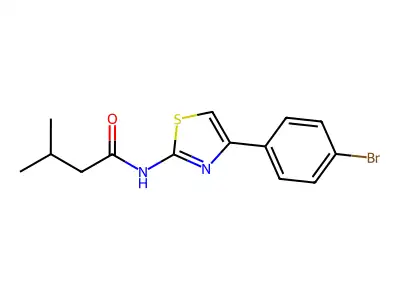 N-[4-(4-bromophenyl)-1,3-thiazol-2-yl]-3-methylbutanamide structure