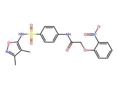 N-{4-[(3,4-dimethyl-1,2-oxazol-5-yl)sulfamoyl]phenyl}-2-(2-nitrophenoxy)acetamide structure