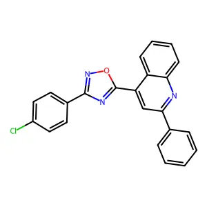 3-(4-Chlorophenyl)-5-(2-phenylquinolin-4-yl)-1,2,4-oxadiazole structure