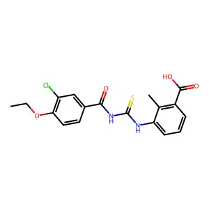 3-({[(3-Chloro-4-ethoxyphenyl)carbonyl]carbamothioyl}amino)-2-methylbenzoic acid structure