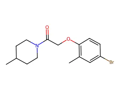 2-(4-Bromo-2-methylphenoxy)-1-(4-methylpiperidin-1-yl)ethanone structure