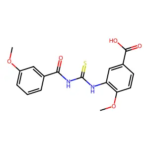 4-Methoxy-3-({[(3-methoxyphenyl)carbonyl]carbamothioyl}amino)benzoic acid structure