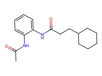 N-(2-acetamidophenyl)-3-cyclohexylpropanamide structure