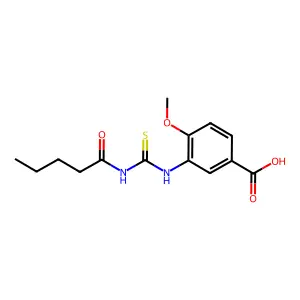 4-Methoxy-3-[(pentanoylcarbamothioyl)amino]benzoic acid structure
