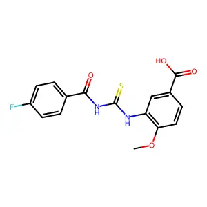 3-[(4-Fluorobenzoyl)carbamothioylamino]-4-methoxybenzoic acid structure