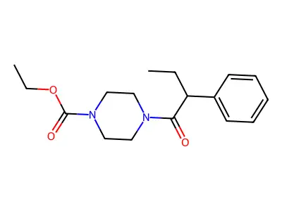 Ethyl 4-(2-phenylbutanoyl)piperazine-1-carboxylate structure