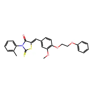 (5Z)-5-[[3-methoxy-4-(2-phenoxyethoxy)phenyl]methylidene]-3-(2-methylphenyl)-2-sulfanylidene-1,3-thiazolidin-4-one structure