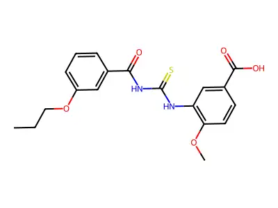 4-Methoxy-3-({[(3-propoxyphenyl)carbonyl]carbamothioyl}amino)benzoic acid structure