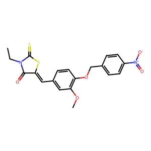 3-ETHYL-5-((3-METHOXY-4-((4-NITROPHENYL)METHOXY)PHENYL)METHYLENE)-2-THIOXO-1,3-THIAZOLIDIN-4-ONE structure
