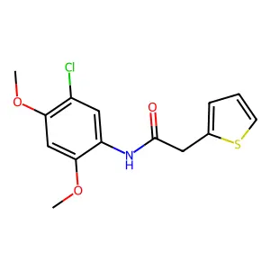 N-(5-chloro-2,4-dimethoxyphenyl)-2-thiophen-2-ylacetamide structure