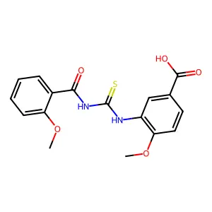 4-Methoxy-3-({[(2-methoxyphenyl)carbonyl]carbamothioyl}amino)benzoic acid structure