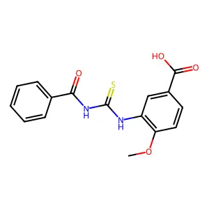 4-Methoxy-3-{[(phenylcarbonyl)carbamothioyl]amino}benzoic acid structure