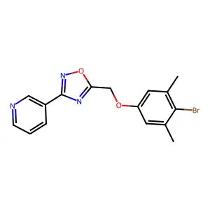 3-{5-[(4-Bromo-3,5-dimethylphenoxy)methyl]-1,2,4-oxadiazol-3-yl}pyridine structure