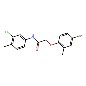 2-(4-bromo-2-methylphenoxy)-N-(3-chloro-4-methylphenyl)acetamide structure