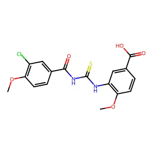 3-({[(3-chloro-4-methoxyphenyl)carbonyl]carbamothioyl}amino)-4-methoxybenzoic acid structure