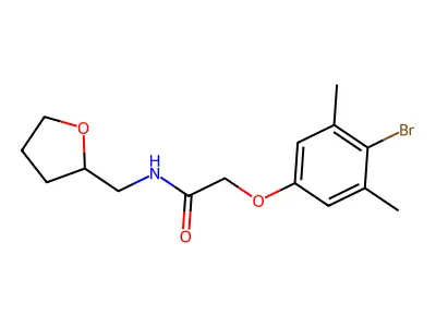 2-(4-bromo-3,5-dimethylphenoxy)-N-(oxolan-2-ylmethyl)acetamide structure