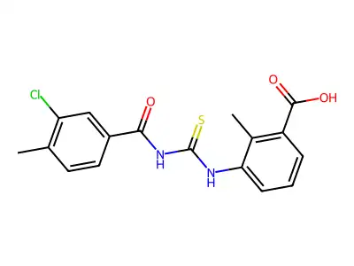 3-[(3-Chloro-4-methylbenzoyl)carbamothioylamino]-2-methylbenzoic acid structure