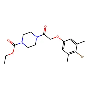 Ethyl 4-[(4-bromo-3,5-dimethylphenoxy)acetyl]piperazine-1-carboxylate structure