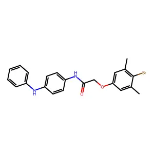 N-(4-anilinophenyl)-2-(4-bromo-3,5-dimethylphenoxy)acetamide structure