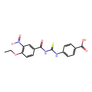 4-({[(4-Ethoxy-3-nitrophenyl)carbonyl]carbamothioyl}amino)benzoic acid structure