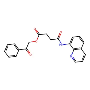 2-Oxo-2-phenylethyl 4-oxo-4-(quinolin-8-ylamino)butanoate structure