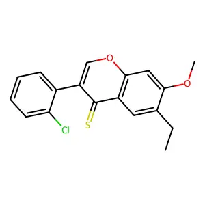 3-(2-Chlorophenyl)-6-ethyl-7-methoxychromene-4-thione structure
