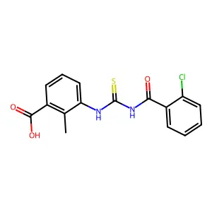 3-[(2-Chlorobenzoyl)carbamothioylamino]-2-methylbenzoic acid structure