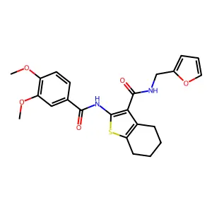 2-[(3,4-dimethoxybenzoyl)amino]-N-(2-furylmethyl)-4,5,6,7-tetrahydro-1-benzothiophene-3-carboxamide structure