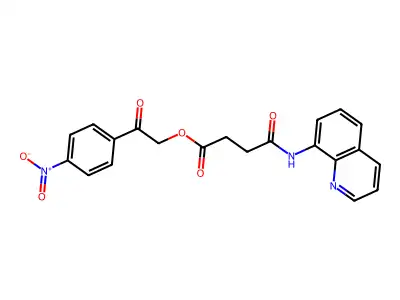 2-(4-Nitrophenyl)-2-oxoethyl 4-oxo-4-(quinolin-8-ylamino)butanoate structure