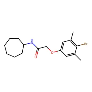 2-(4-bromo-3,5-dimethylphenoxy)-N-cycloheptylacetamide structure