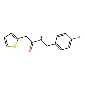 N-[(4-fluorophenyl)methyl]-2-thiophen-2-ylacetamide structure