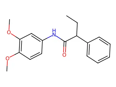 N-(3,4-dimethoxyphenyl)-2-phenylbutanamide structure