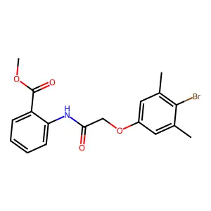 Methyl 2-{[(4-bromo-3,5-dimethylphenoxy)acetyl]amino}benzoate structure