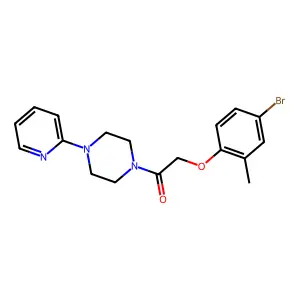 2-(4-Bromo-2-methylphenoxy)-1-(4-pyridin-2-ylpiperazin-1-yl)ethanone structure