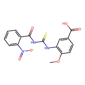 4-Methoxy-3-({[(2-nitrophenyl)carbonyl]carbamothioyl}amino)benzoic acid structure