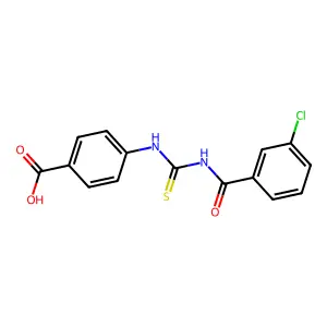 4-({[(3-Chlorophenyl)carbonyl]carbamothioyl}amino)benzoic acid structure
