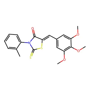 (Z)-2-thioxo-3-(o-tolyl)-5-(3,4,5-trimethoxybenzylidene)thiazolidin-4-one structure