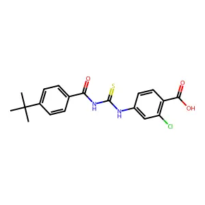 4-({[(4-Tert-butylphenyl)carbonyl]carbamothioyl}amino)-2-chlorobenzoic acid structure