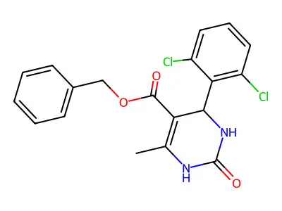 benzyl 4-(2,6-dichlorophenyl)-6-methyl-2-oxo-1,2,3,4-tetrahydropyrimidine-5-carboxylate structure