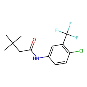 N-[4-chloro-3-(trifluoromethyl)phenyl]-3,3-dimethylbutanamide structure