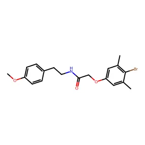 2-(4-bromo-3,5-dimethylphenoxy)-N-[2-(4-methoxyphenyl)ethyl]acetamide structure