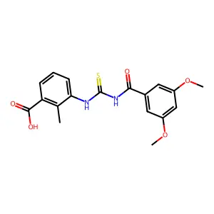 3-[(3,5-Dimethoxybenzoyl)carbamothioylamino]-2-methylbenzoic acid structure