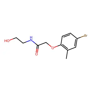 2-(4-bromo-2-methylphenoxy)-N-(2-hydroxyethyl)acetamide structure