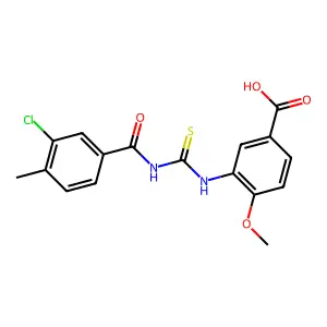 3-[(3-chloro-4-methyl-benzoyl)thiocarbamoylamino]-4-methoxy-benzoic Acid structure
