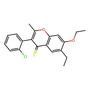 3-(2-Chlorophenyl)-7-ethoxy-6-ethyl-2-methylchromene-4-thione structure
