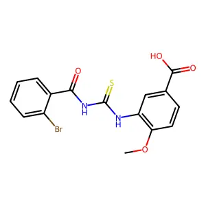 3-({[(2-Bromophenyl)carbonyl]carbamothioyl}amino)-4-methoxybenzoic acid structure