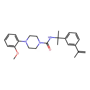 4-(2-methoxyphenyl)-N-[2-(3-prop-1-en-2-ylphenyl)propan-2-yl]piperazine-1-carboxamide structure