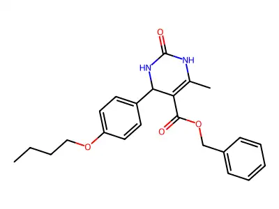 benzyl 4-(4-butoxyphenyl)-6-methyl-2-oxo-1,2,3,4-tetrahydropyrimidine-5-carboxylate structure