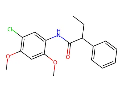 N-(5-chloro-2,4-dimethoxyphenyl)-2-phenylbutanamide structure