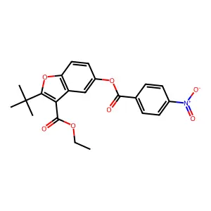 2-(Tert-butyl)-3-(ethoxycarbonyl)benzo[b]furan-5-yl 4-nitrobenzoate structure